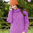 Stylecraft Ladies Aran Jumper Knitting Pattern 9072