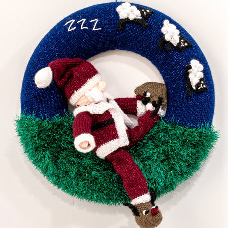 King Cole Sleepy Santa Wreath Knitting Pattern 9147