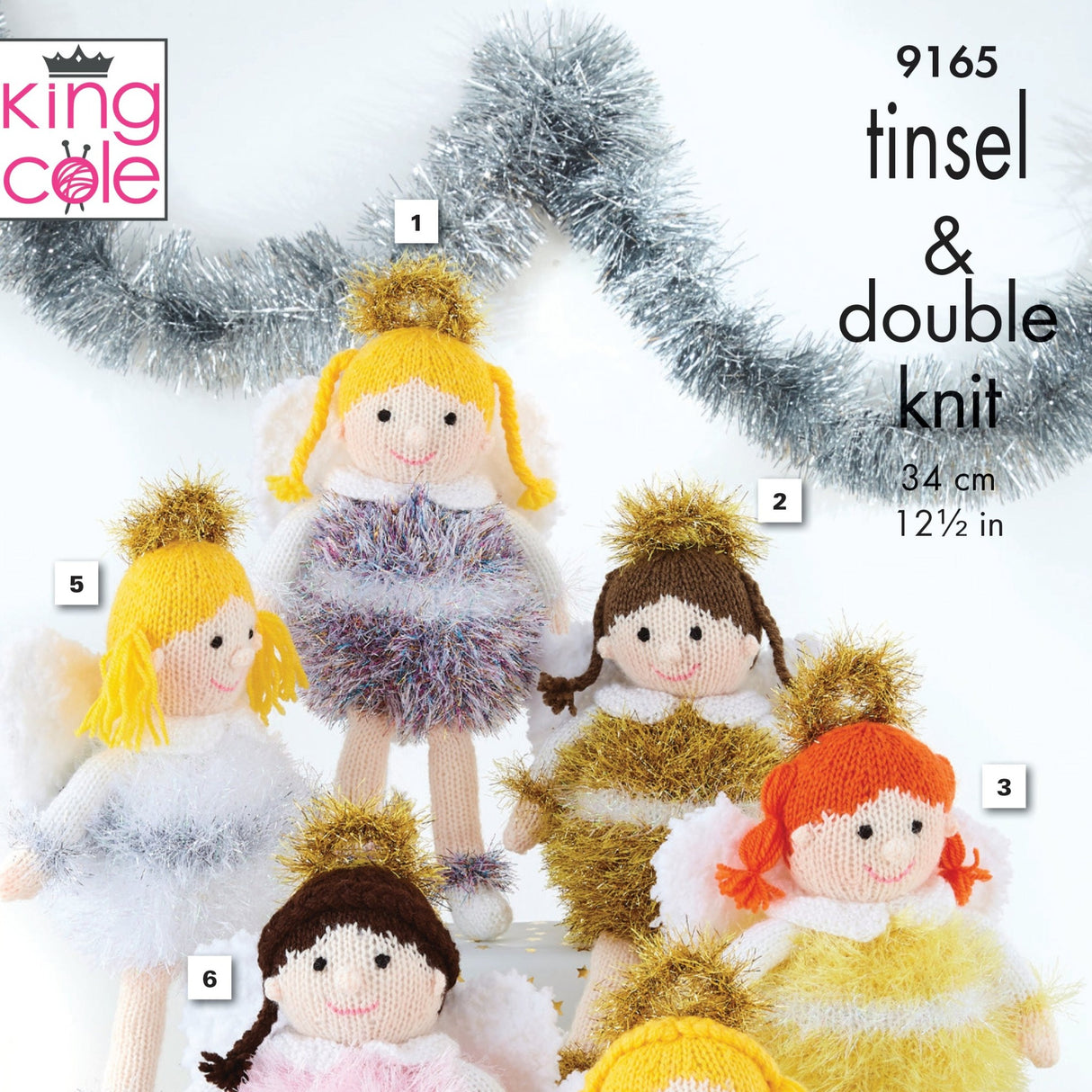 King Cole Tinsel Angel Knitting Pattern 9165 Wool n Stuff
