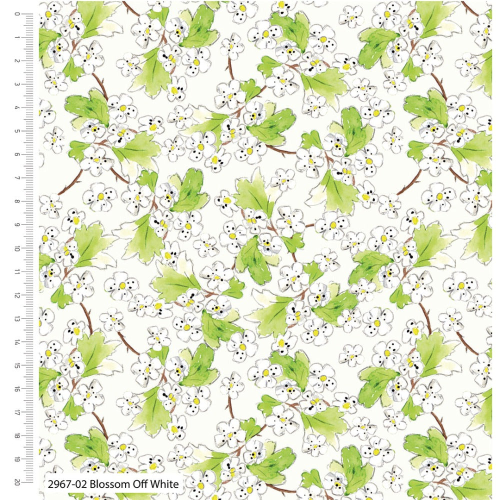 A Country Walk Fabric Blossom off White