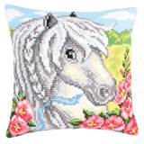 White Horse Cross Stitch Cushion Kit