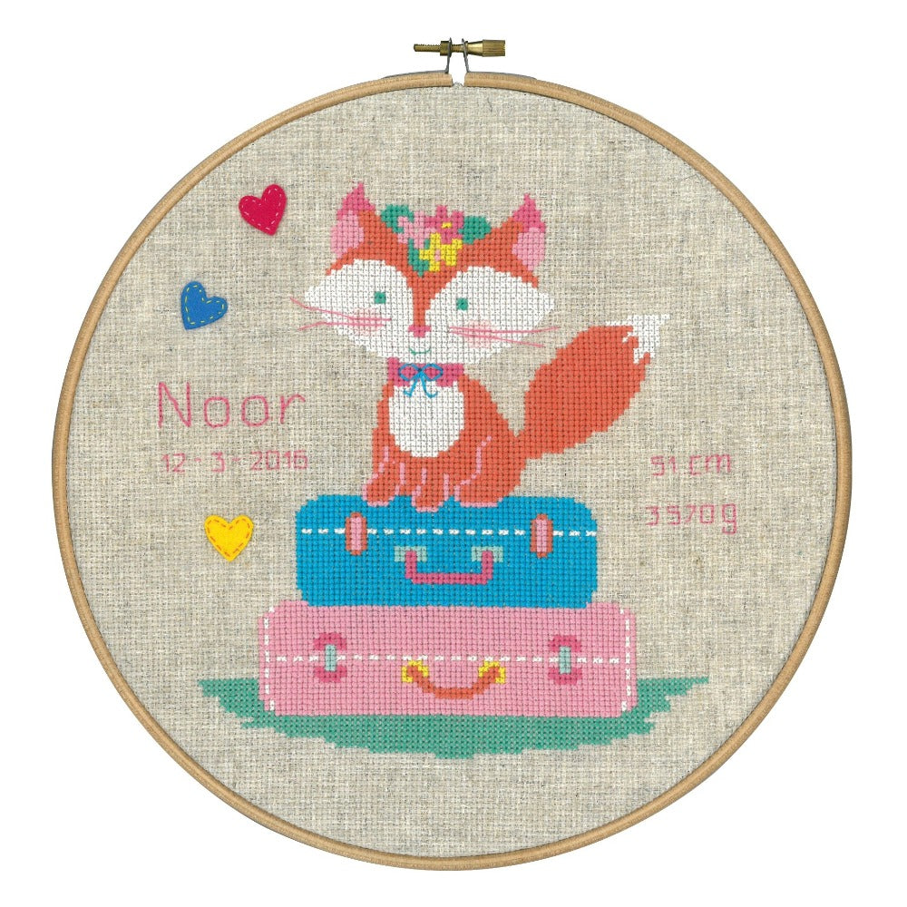 Fox on the Travel Cross Stitch Kit