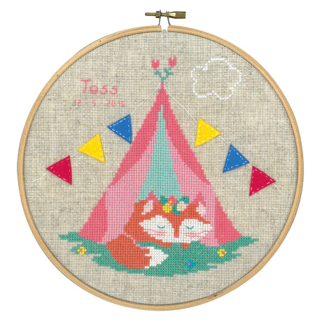 Small Fox in Tent Counted Cross Stitch Kit