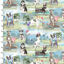 Craft Cotton Company Fabric Dog Park (F18031) 100% Cotton Dogs Life Fabric