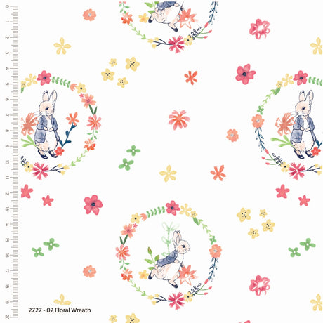 Craft Cotton Company Fabric Floral Wreath (2727-02) Peter Rabbit Flowers and Dream Fabric