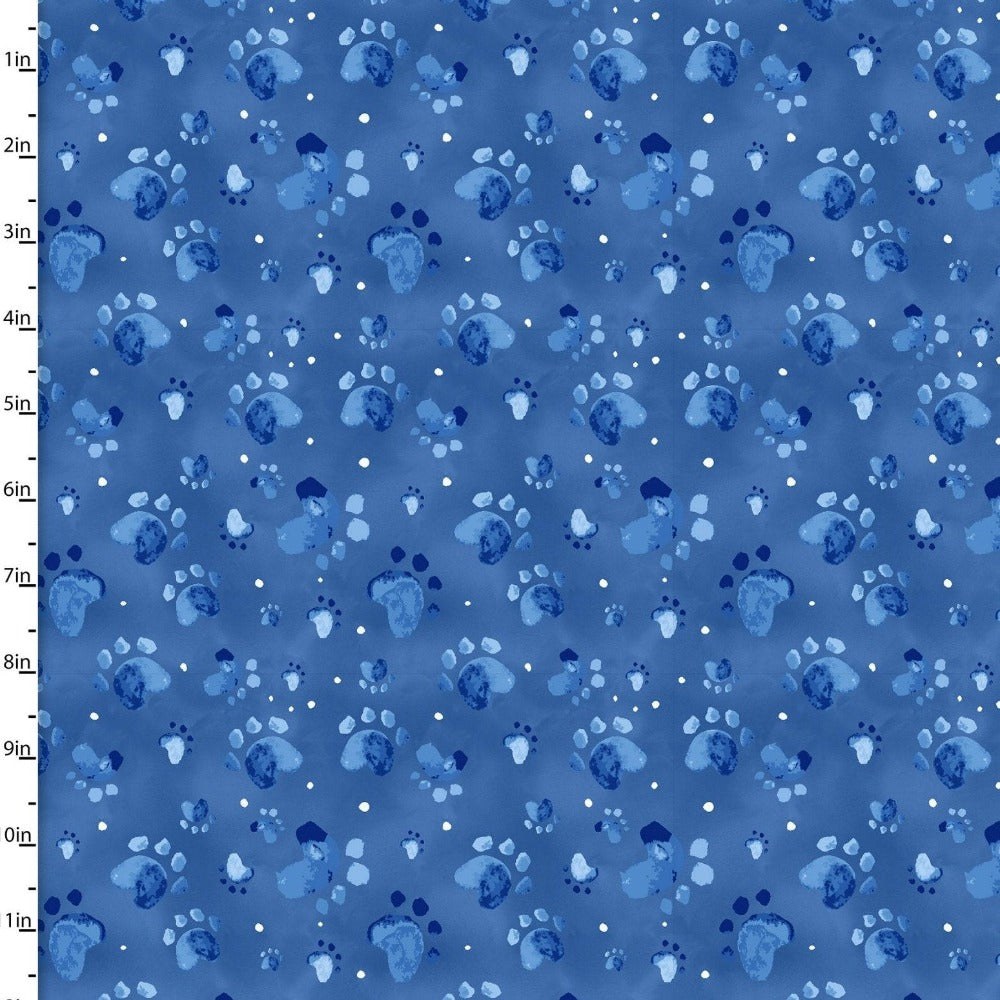 Craft Cotton Company Fabric Paw Prints (F18032) 100% Cotton Dogs Life Fabric