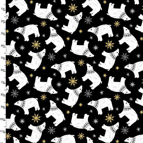 Craft Cotton Company Fabric Polar Bear (18093) 100% Cotton Peace on Earth Christmas Fabric
