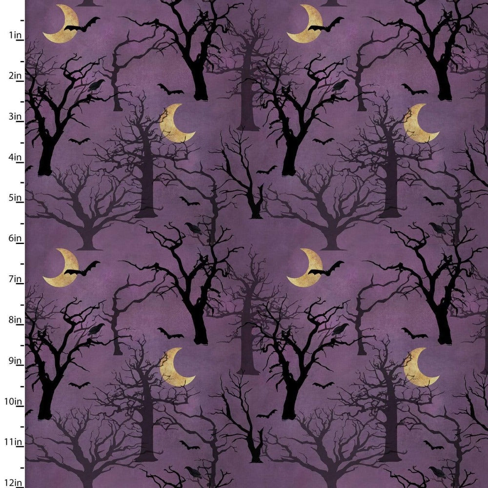 Craft Cotton Company Fabric Spooky Night Woodland 100 % Cotton Halloween Fabric