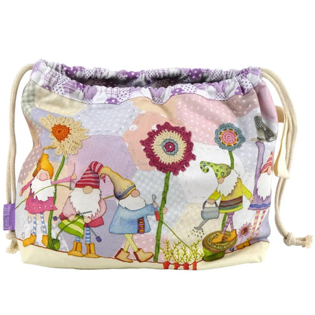 Emma Ball Crafting Gnomes Drawstring Bag