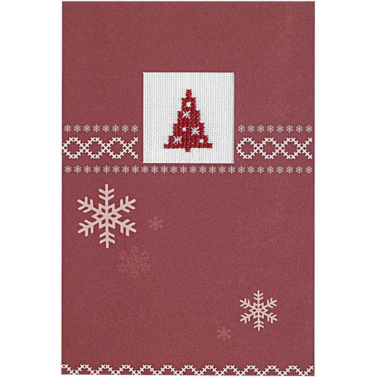 Cross Stitch Christmas Card Fir Tree
