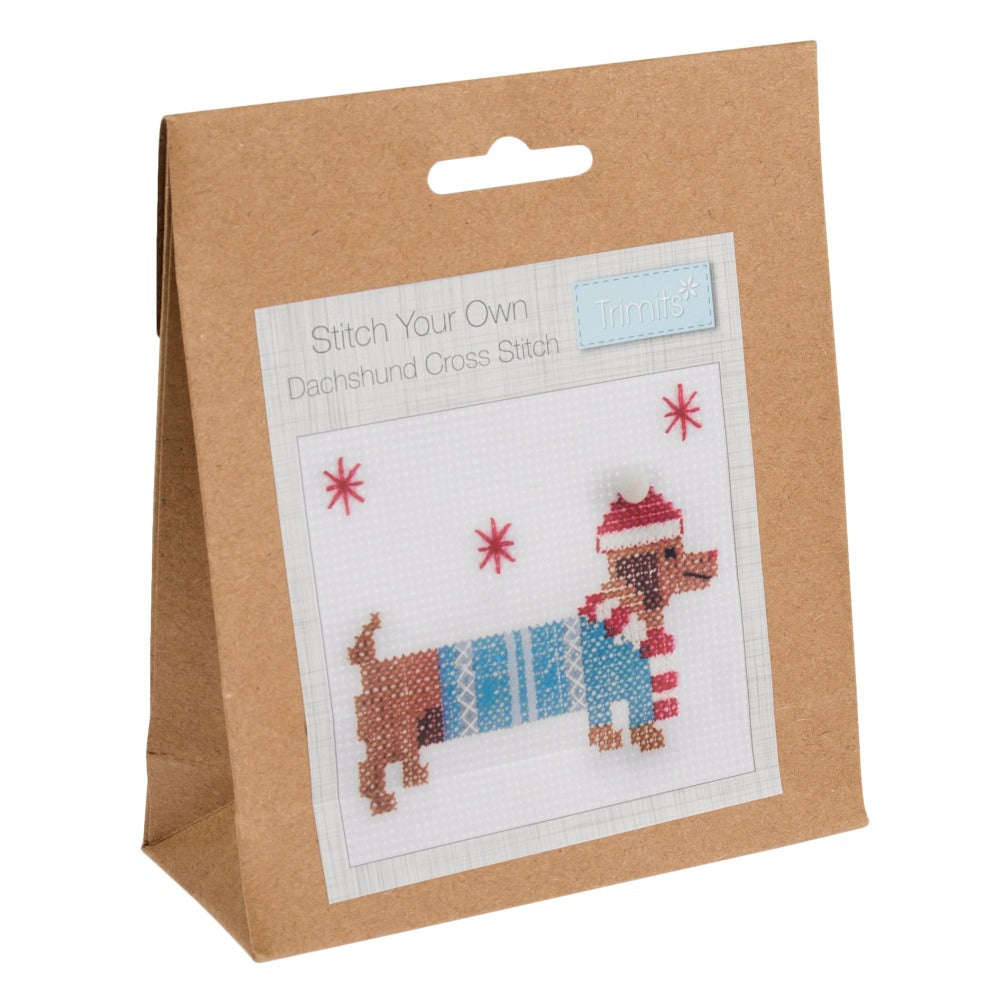 Counted Cross Stitch Kit Festive Dachshund