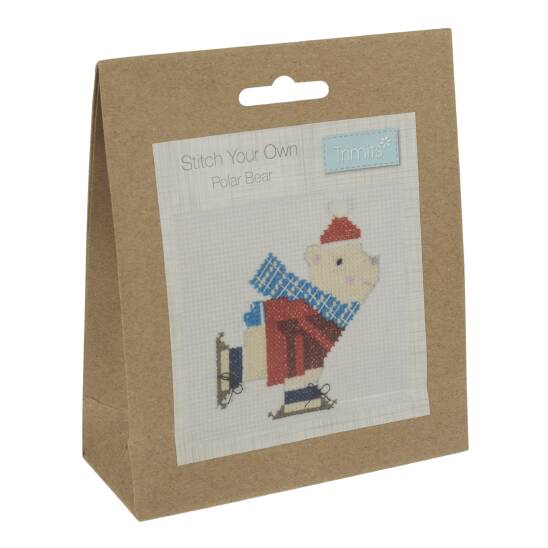 Counted Cross Stitch Kit Skating Polar Bear