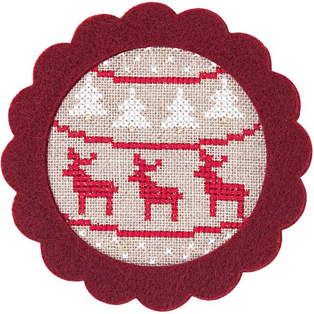 Rico Cross Stitch Reindeer Decoration Kit