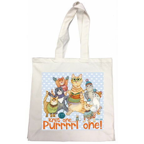 Emma Ball gifts Emma Ball Knit One Purrrrrl One Canvas Bag