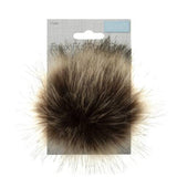 Faux Fur Pom Pom Brown Tip