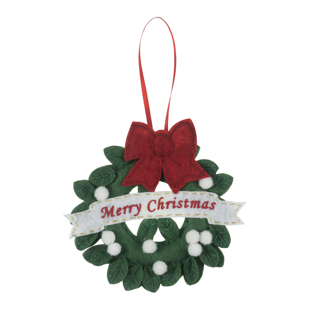 Felt Decoration Merry Christmas Wreath