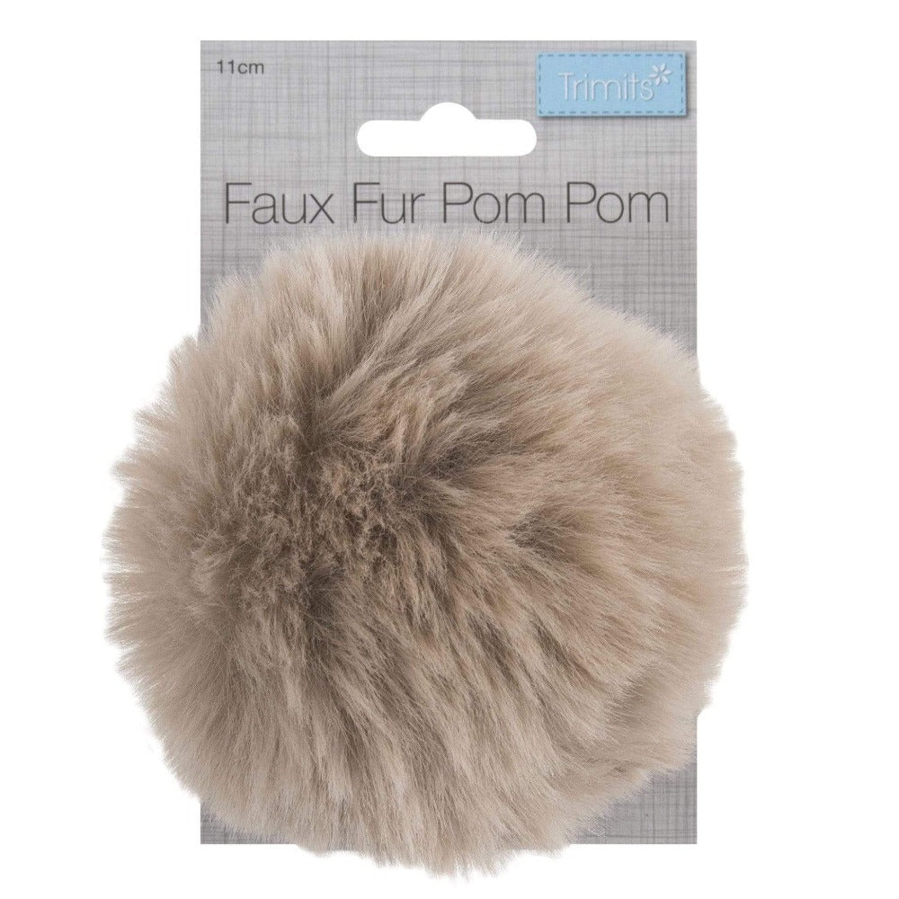 Groves Accessories Natural Pom Pom Faux Fur Large: 11cm