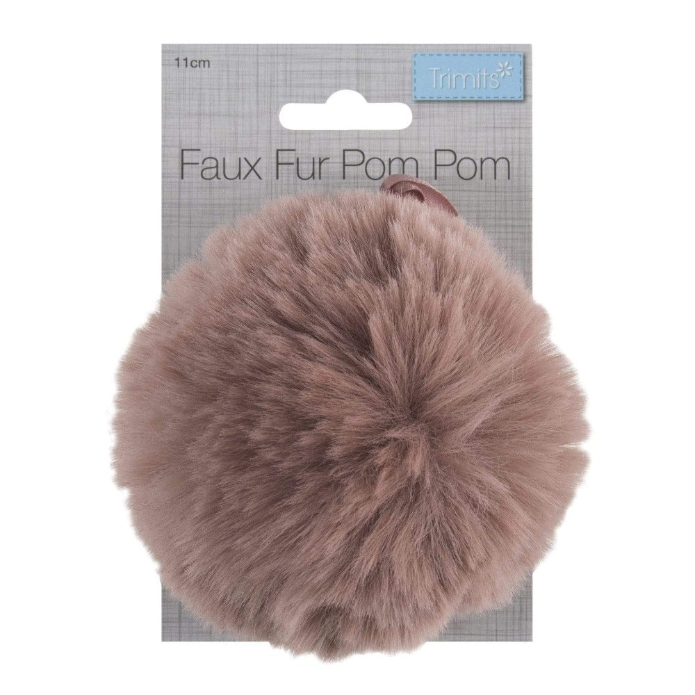 Groves Accessories Pink Pom Pom Faux Fur Large: 11cm