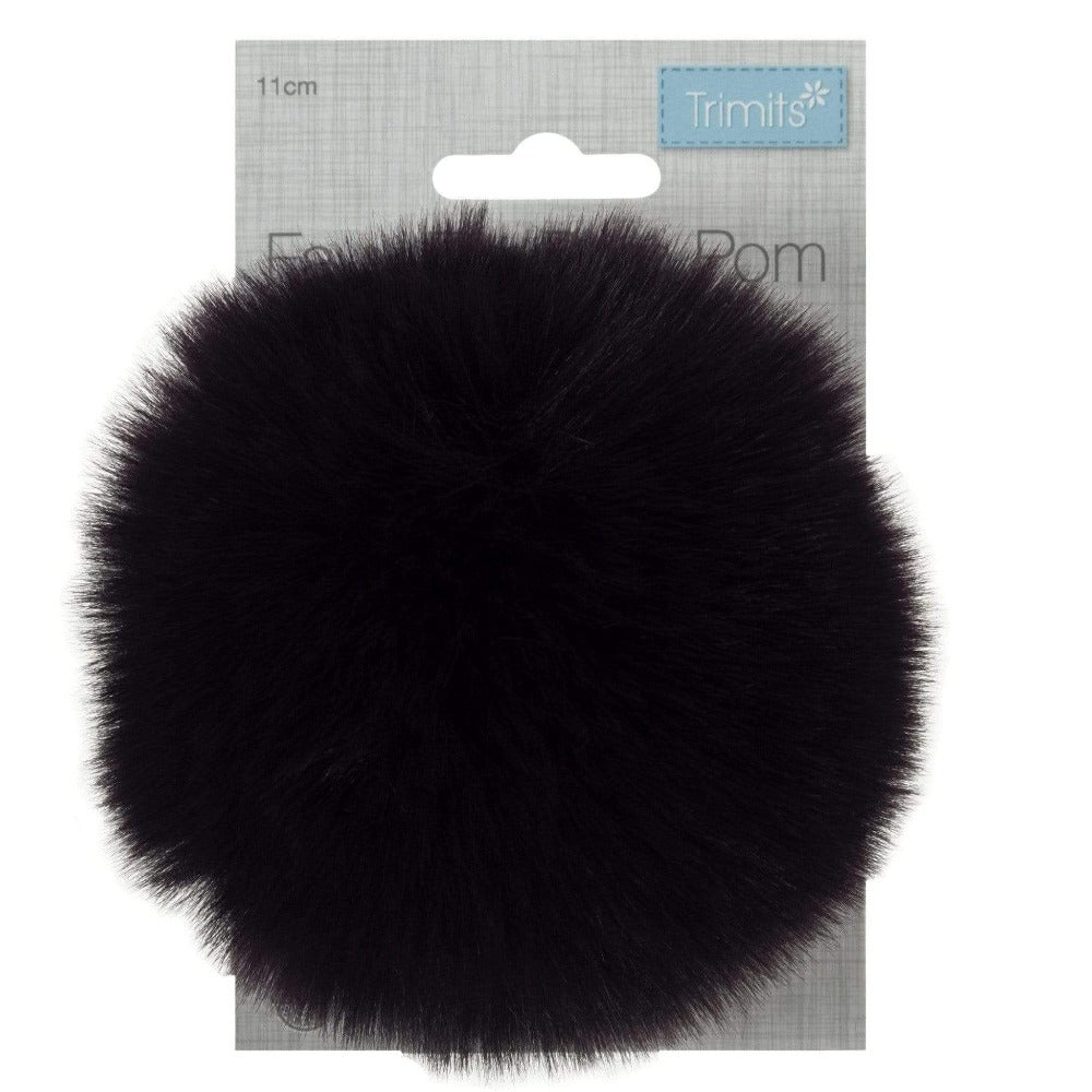 Groves Accessories Purple Pom Pom Faux Fur Large: 11cm