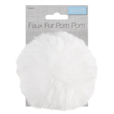 Groves Accessories White Pom Pom Faux Fur Large: 11cm