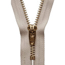 Groves Zip Beige 572 YKK Brass Jeans Zip: 18 cm / 7 Inch