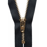Groves Zip Black - 580 YKK Brass Jeans Zip: 10 cm / 4 Inch
