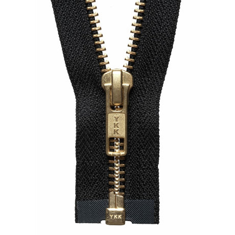 Groves Zip Black 580 YKK Brass Metal Open End Zip 66 cm / 26 Inch