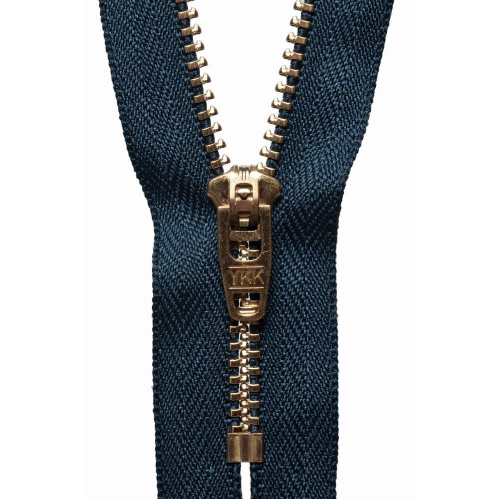 Groves Zip Dark Navy - 560 YKK Brass Jeans Zip: 10 cm / 4 Inch