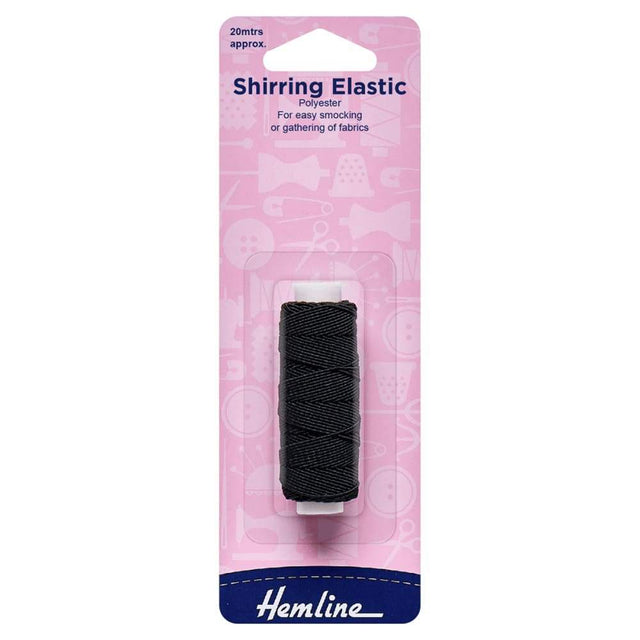 Hemline Haberdashery Hemline Elastic Shirring Black (601)