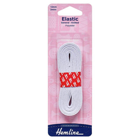 Hemline Haberdashery Hemline Elastic White 12 mm (620.12)
