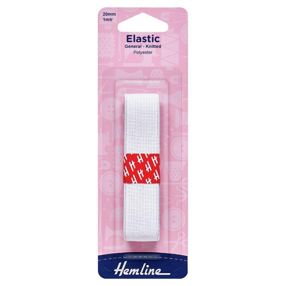 Hemline Haberdashery White Hemline Elastic 20 mm