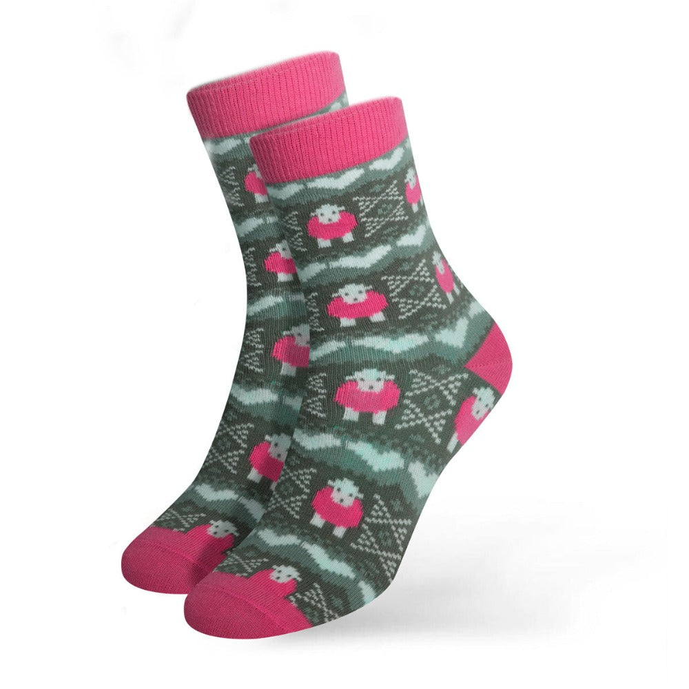 Herdy Fairisle Socks Pink