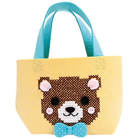 Kids Felt Cross Stitch Bag Kit Bear
