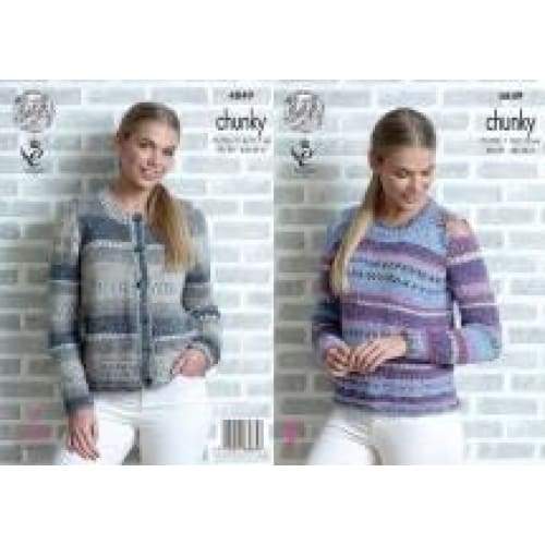 King Cole Patterns King Cole Drifter Chunky Knitting Pattern 4849