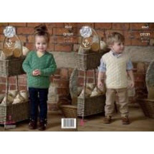 King Cole Patterns King Cole Kids Aran Knitting Pattern 4562