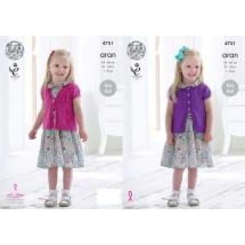 King Cole Patterns King Cole Kids Aran Knitting Pattern 4751