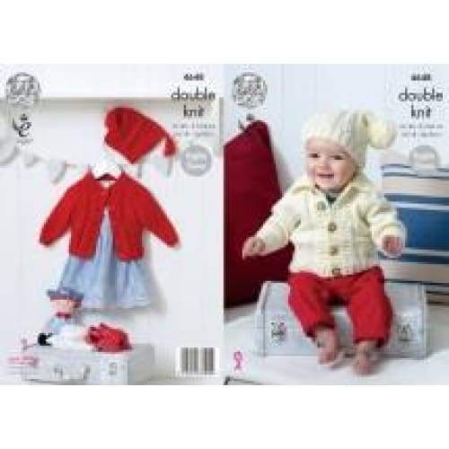 King Cole Patterns King Cole Kids Cardigan and Hat DK Knitting Pattern 4648