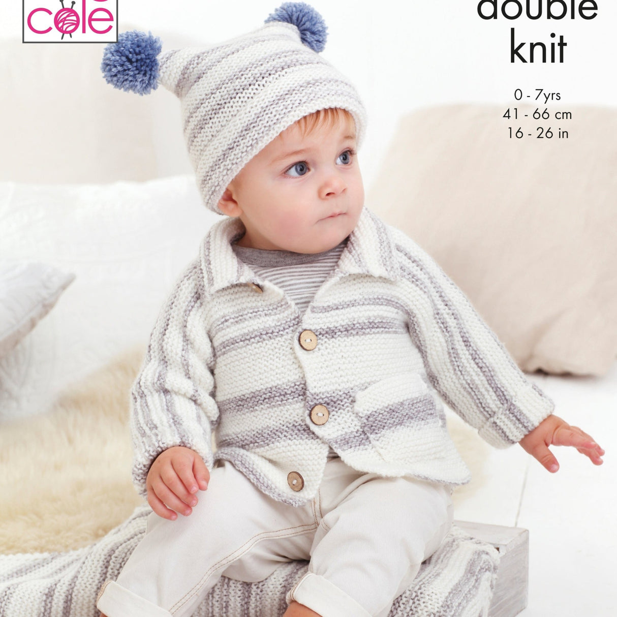 King Cole Patterns King Cole Kids Cardigan, Hat and Blanket DK Knitting Pattern 5593