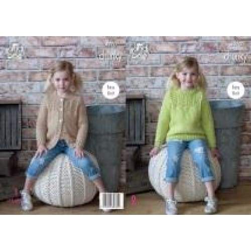 King Cole Patterns King Cole Kids Chunky Easy Knit Sweater and Cardigan Knitting Pattern 4970