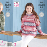 King Cole Patterns King Cole Kids Easy Knit Sweater Pattern 5650