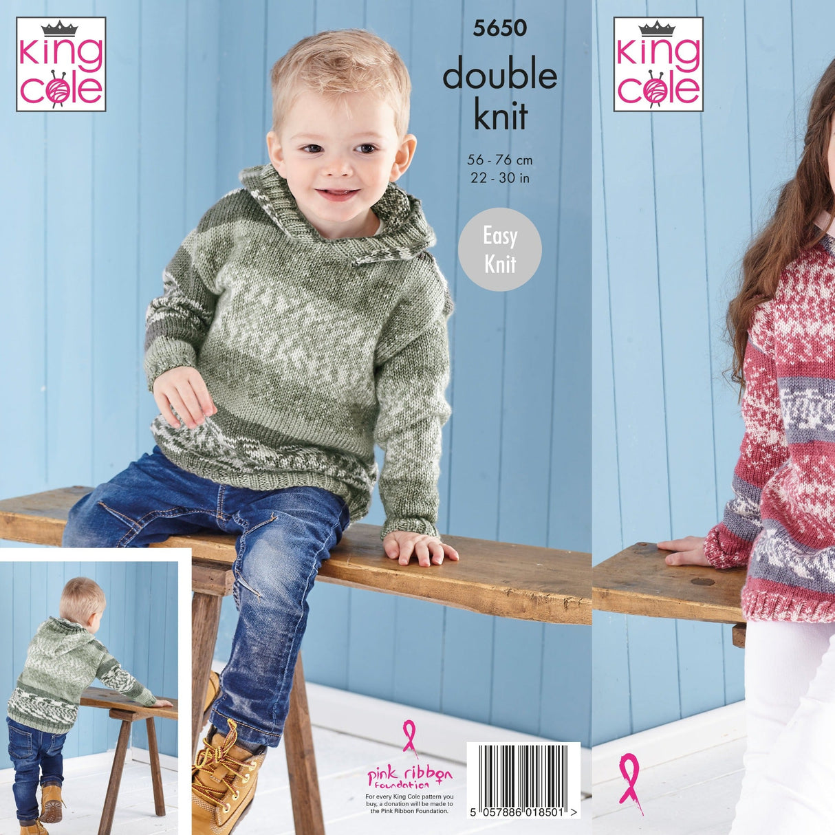 King Cole Patterns King Cole Kids Easy Knit Sweater Pattern 5650