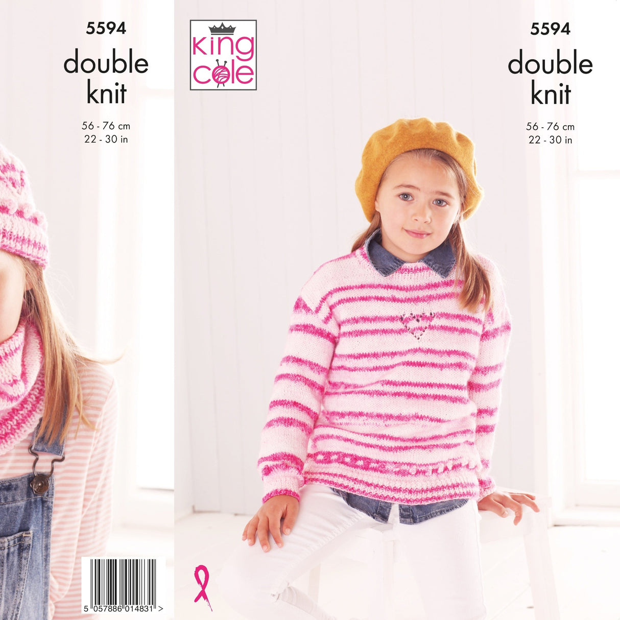King Cole Patterns King Cole Kids Sweater, Snood and Hat DK Knitting Pattern 5594