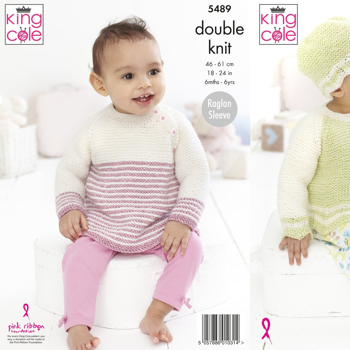 King Cole Patterns King Cole Kids Top, Cardigan and Hat DK Knitting Pattern 5489
