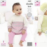 King Cole Patterns King Cole Kids Top, Cardigan and Hat DK Knitting Pattern 5489