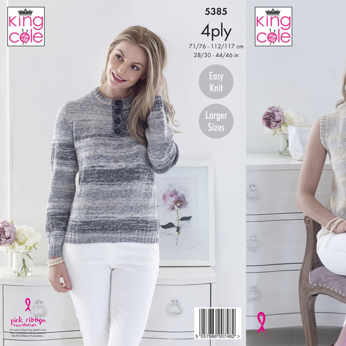 King Cole Patterns King Cole Ladies 4 Ply Easy Knitting Pattern 5385