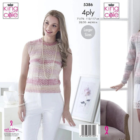 King Cole Patterns King Cole Ladies 4 Ply Knitting Pattern 5386