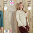 King Cole Patterns King Cole Ladies Aran Cardigan and Sweater Knitting Pattern 5590