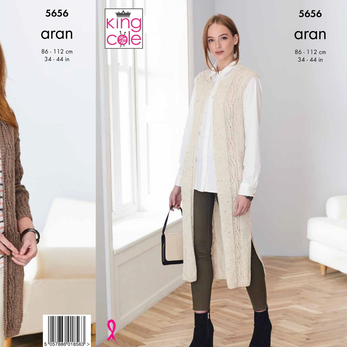 King Cole Patterns King Cole Ladies Aran Knitting Pattern 5656