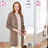 King Cole Patterns King Cole Ladies Aran Knitting Pattern 5656