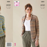 King Cole Patterns King Cole Ladies Aran Knitting Pattern 5804